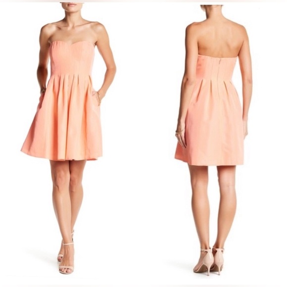 J. Crew Marlie Classic Faille Strapless Mini Dress Sweetheart Neckline Peach - Picture 1 of 15